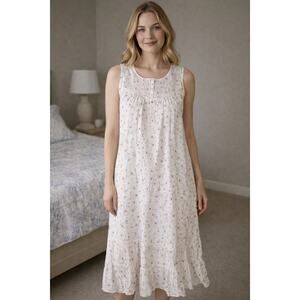 The 1 for U Naomi nightgown Vintage Rose Cottage Core Pintuck 100% cotton XS NWT